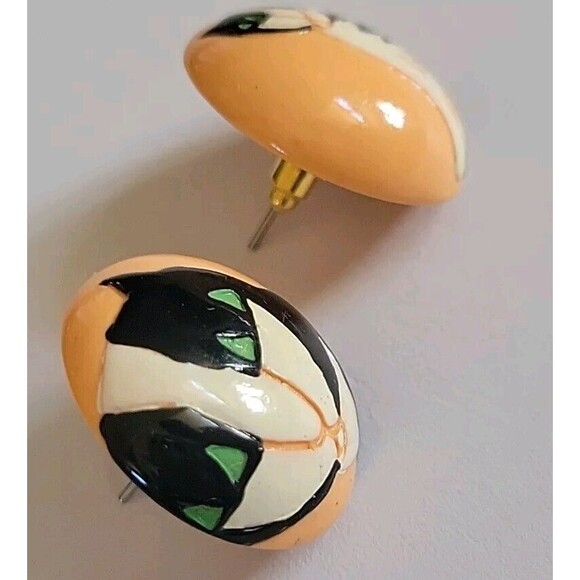 Marie-Christine PAVONE Puces D'Oreilles Chaton UNIQUE Handpainted Cat Earrings - Picture 4 of 7